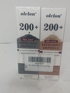 Olelon 200+ Peel Shot Exfoliant Ampoule Duo - Black Rice & Rice